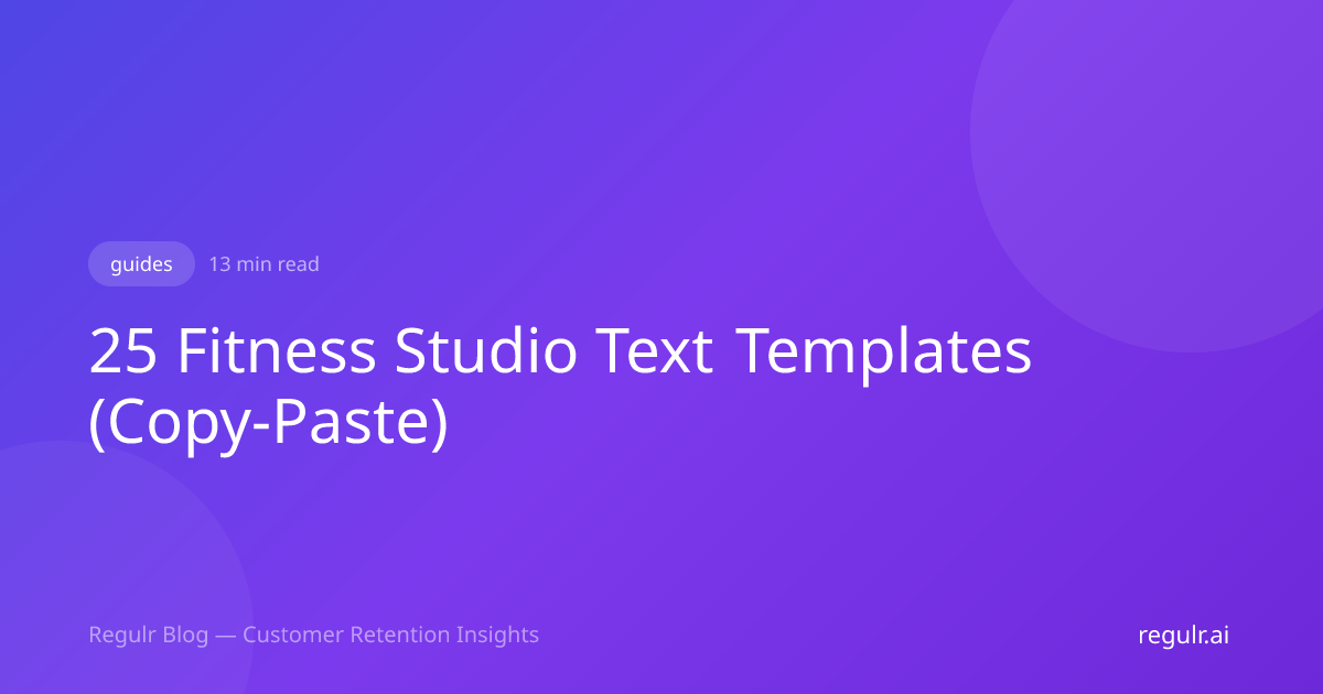25 Fitness Studio Text Templates (Copy-Paste) | Regulr Blog